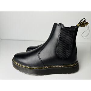 Dr. Martens Black Chelsea Ankle Boots with Yellow Stitching